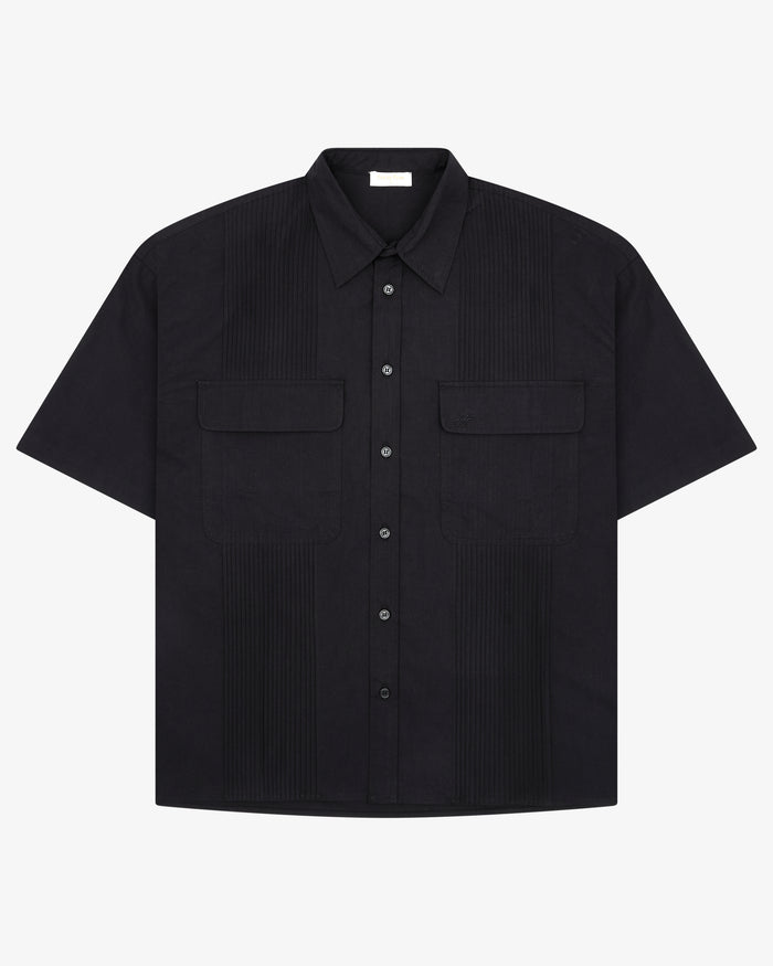 Pin Tucked Pocket Shirt - Black