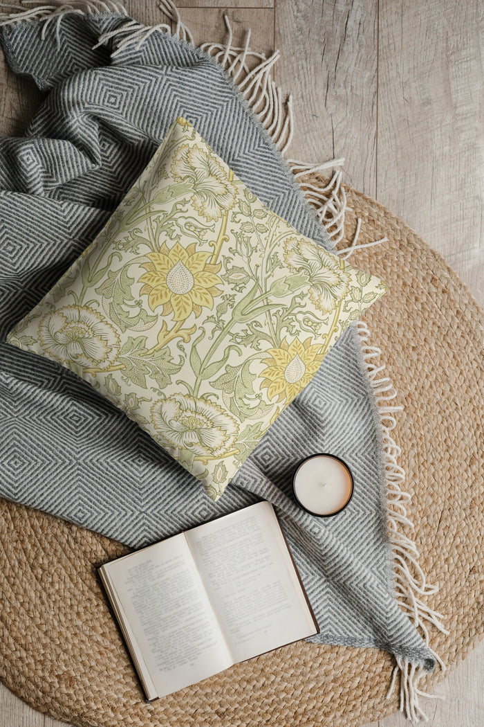 Pink & Rose Outdoor Pillow William Morris Cowslip Fennel