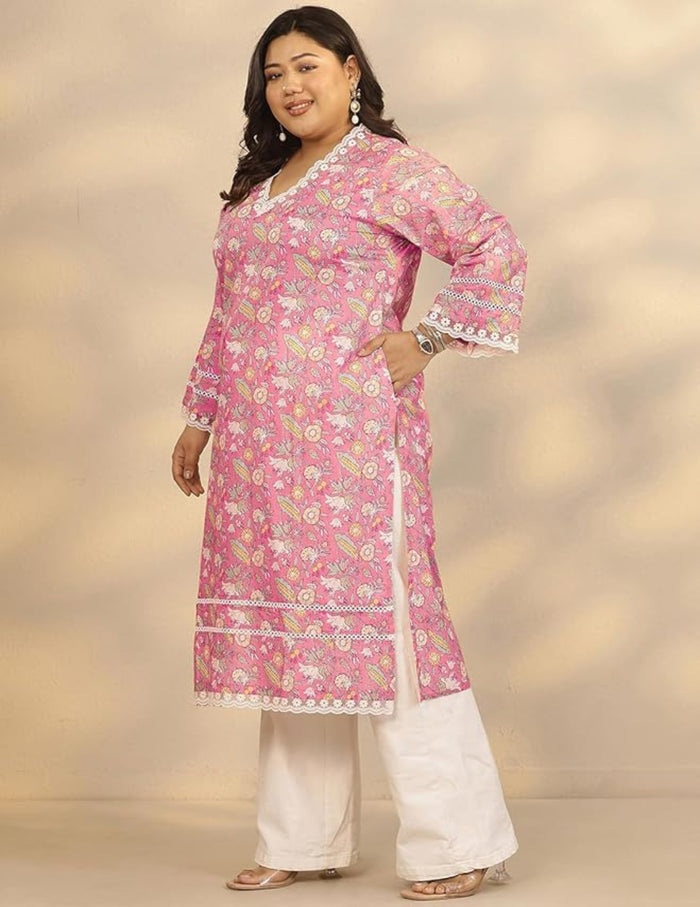 Pink Straight Kurta