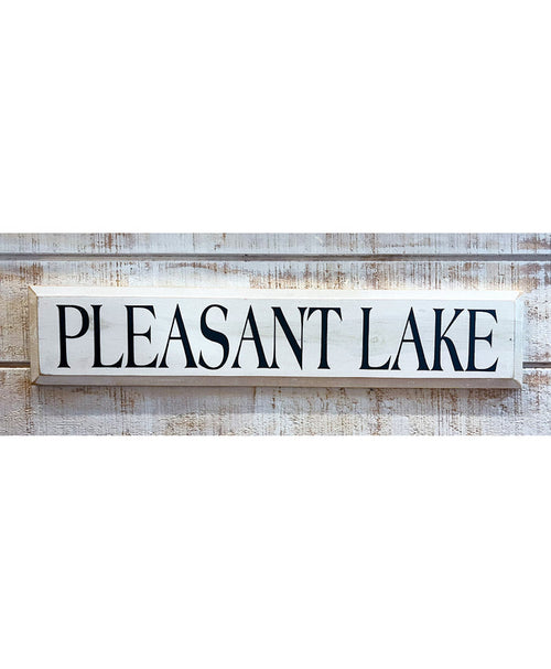 Pleasant Lake Wooden Sign