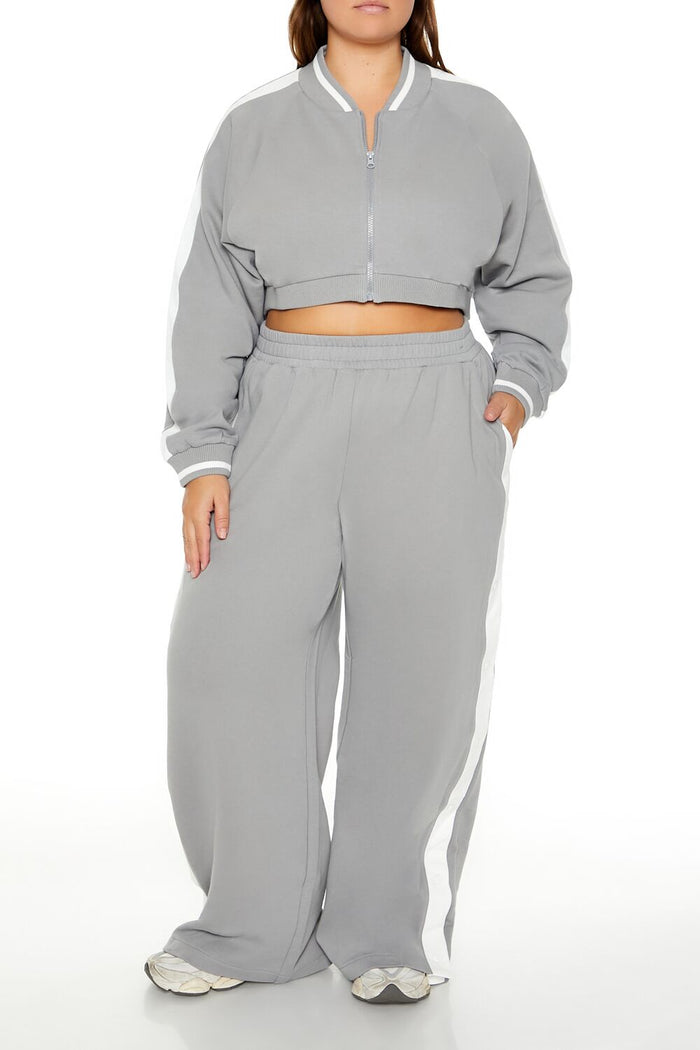 Plus Size Active Striped Jacket