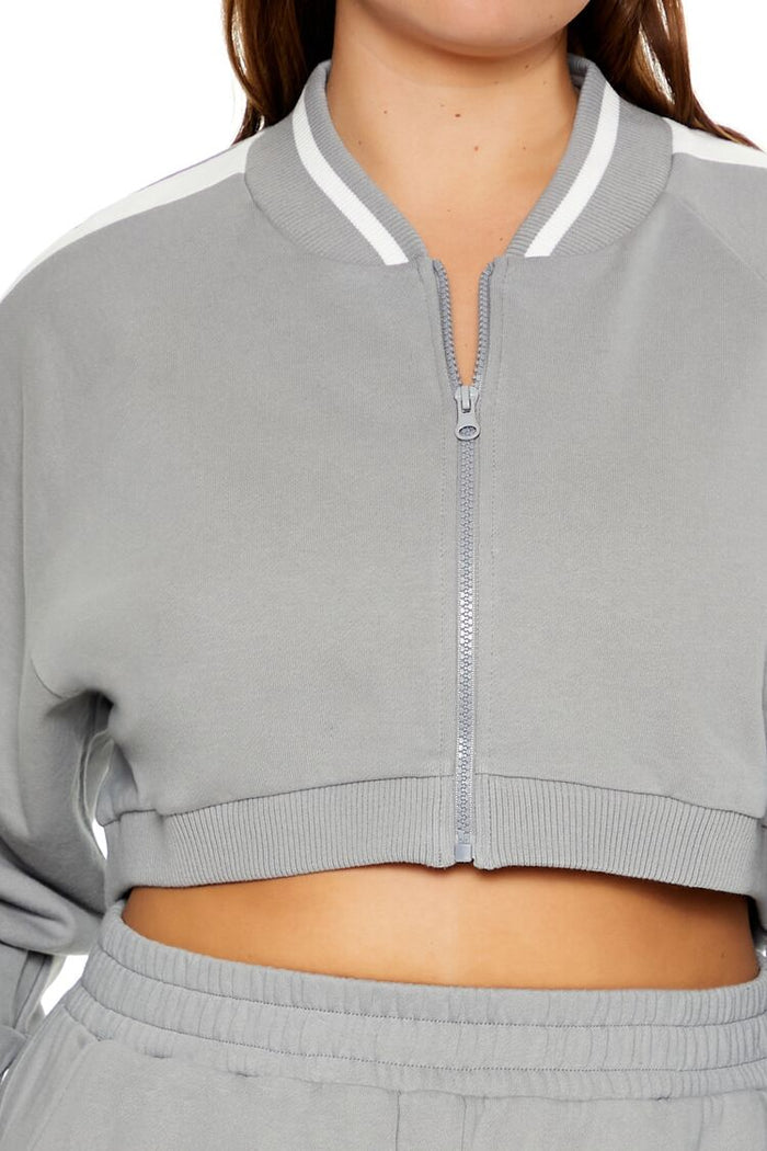 Plus Size Active Striped Jacket
