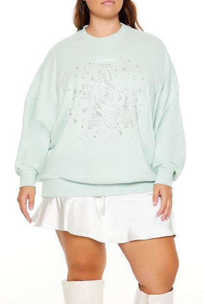 Plus Size Beaded Aquarius Pullover