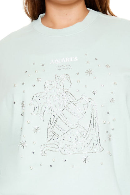 Plus Size Beaded Aquarius Pullover