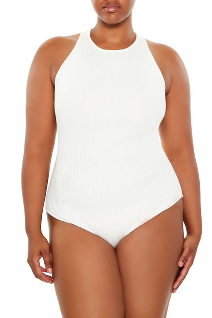 Plus Size Crisscross Sweater-Knit Bodysuit