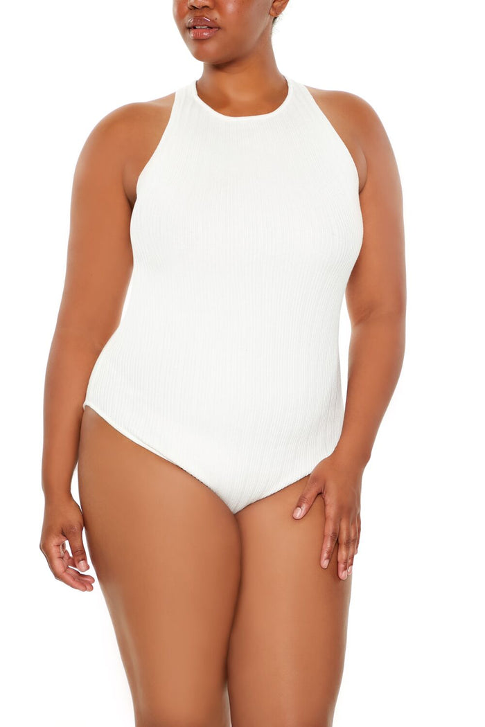 Plus Size Crisscross Sweater-Knit Bodysuit