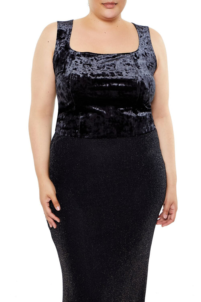Plus Size Crushed Velvet Tank Top