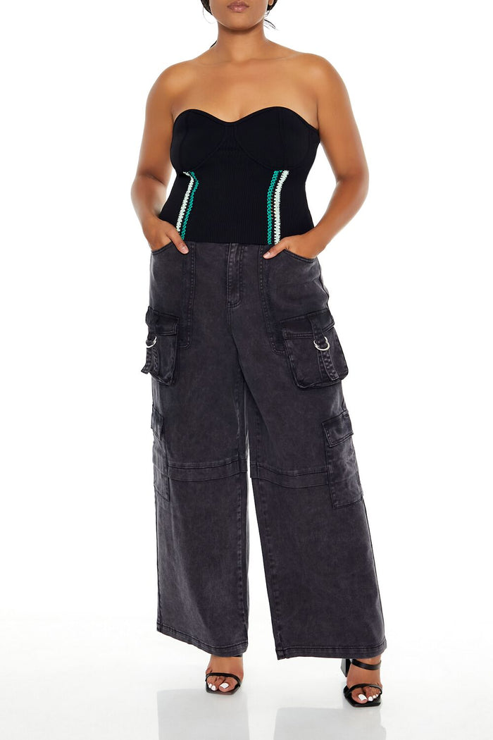 Plus Size Embroidered Tube Top