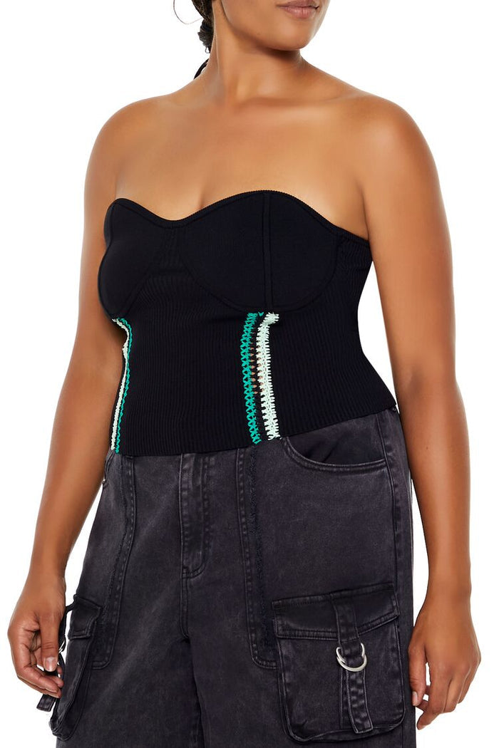 Plus Size Embroidered Tube Top