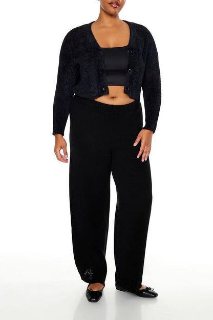 Plus Size Rib-Knit Cardigan Sweater