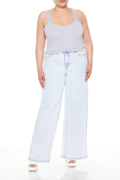 Plus Size Ruffle Sweater-Knit Cami