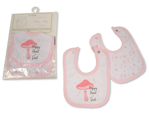 Premature Baby Girls Bibs 2-Pack - Happy Heart + Soul (Pk6) Pb-20-396p