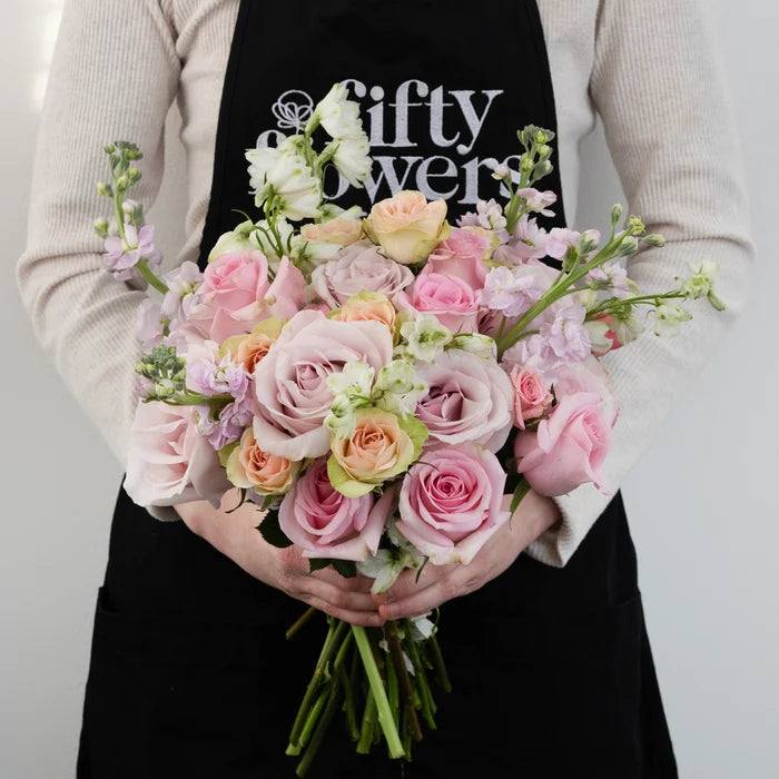 Pretty In Pink Flower Centerpieces Apron - Image