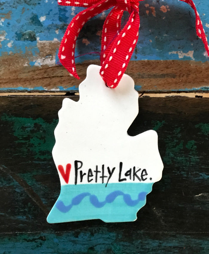 Pretty Lake Ceramic Ornament