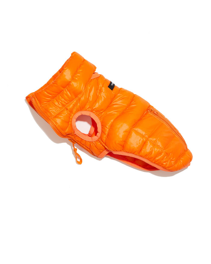 tangerine puffer vest