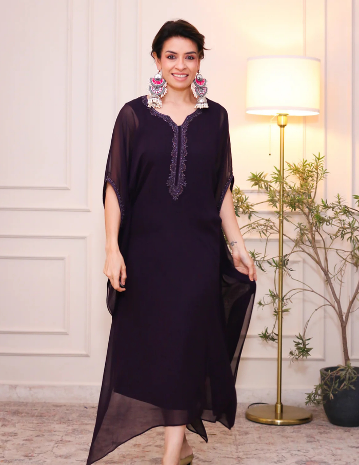 Purple Viscose Kaftan
