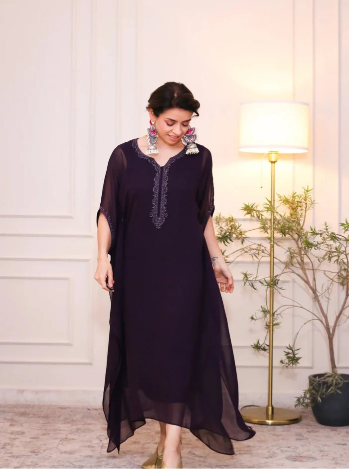 Purple Viscose Kaftan