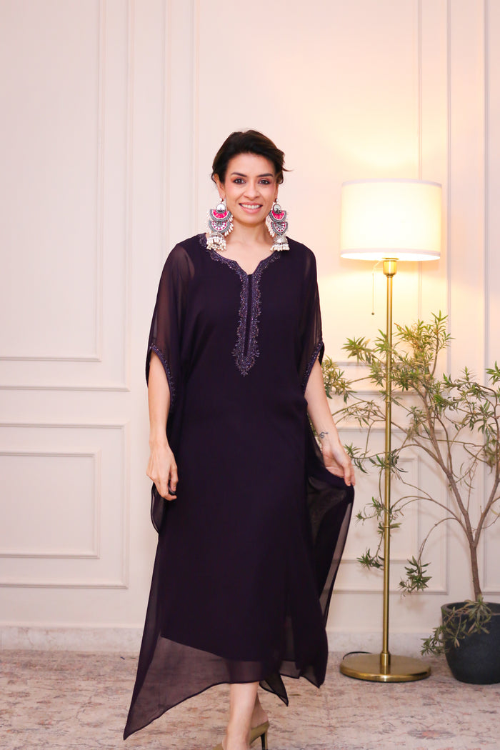 Purple Viscose Kaftan