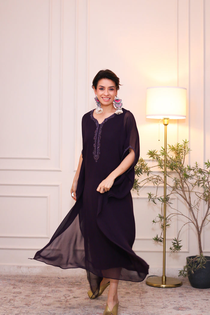 Purple Viscose Kaftan