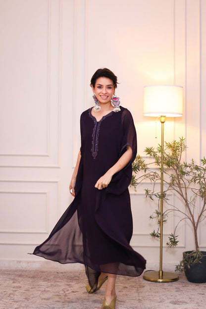 Purple Viscose Kaftan