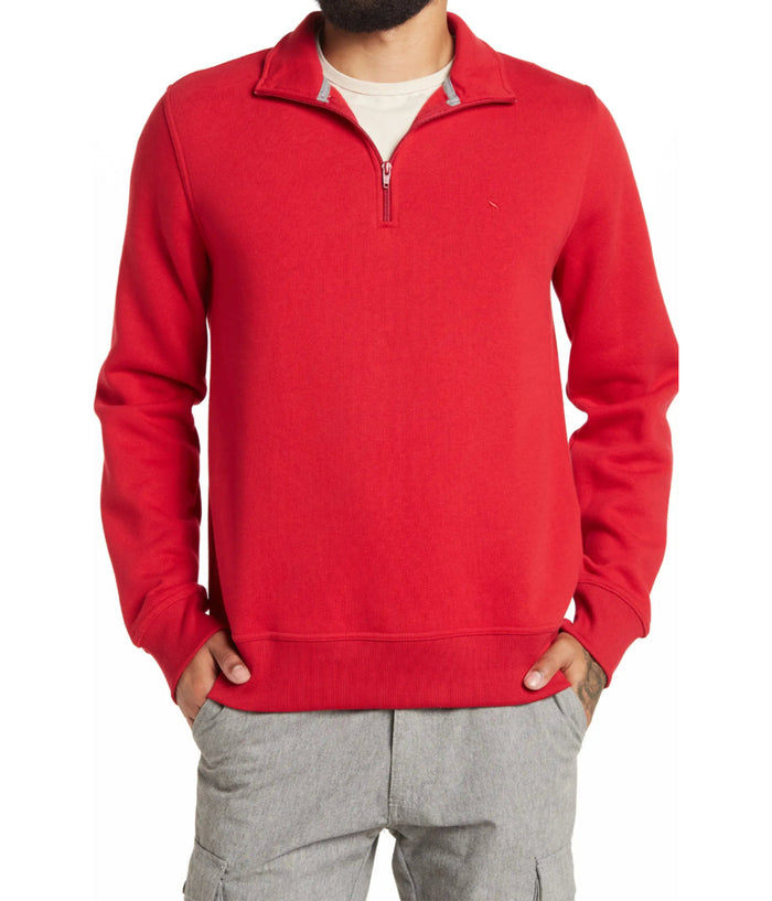 Quarter Zip Luxe Fleece Pullover Deep Red