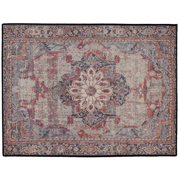 Qumis Persian Indoor/Outdoor Floor Mat Antique Plum Rose