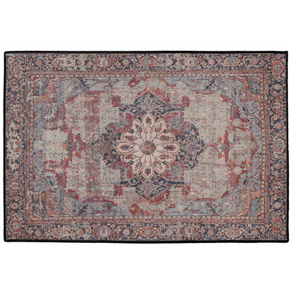 Qumis Persian Indoor/Outdoor Floor Mat Antique Plum Rose