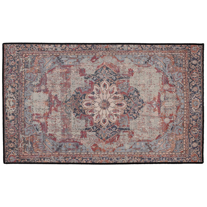 Qumis Persian Indoor/Outdoor Floor Mat Antique Plum Rose