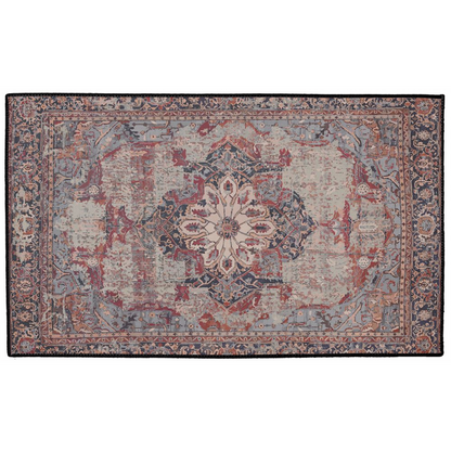 Qumis Persian Indoor/Outdoor Floor Mat Antique Plum Rose