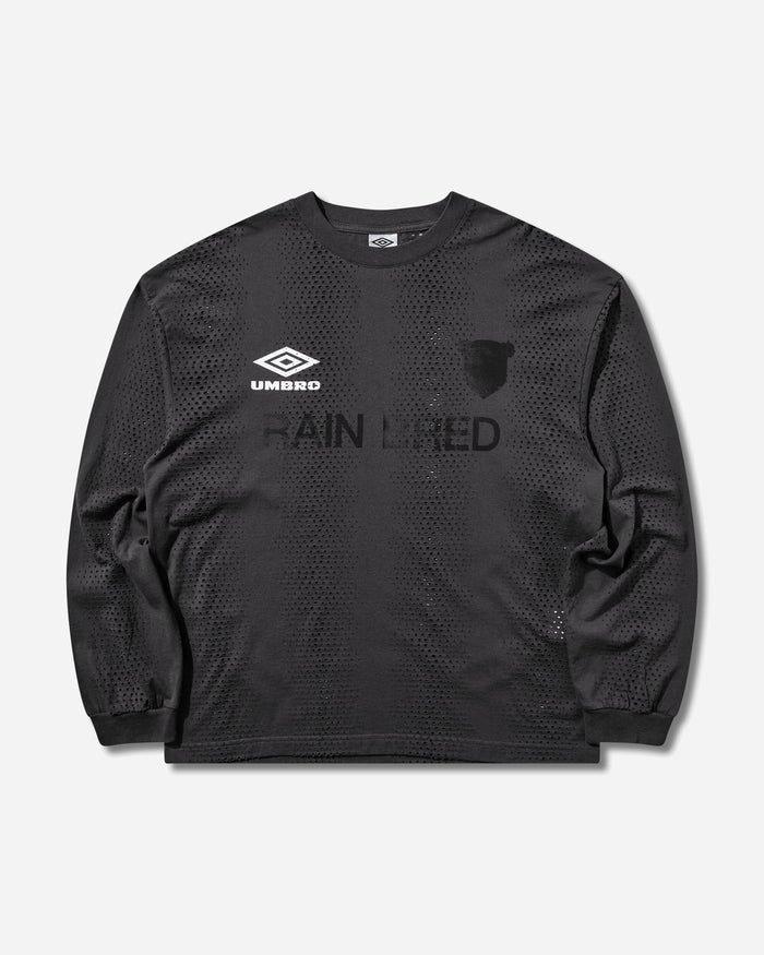 Umbro Rain Bred Long Sleeve Washed Black T-Shirts Top UBMW0676JY189 BLK0020