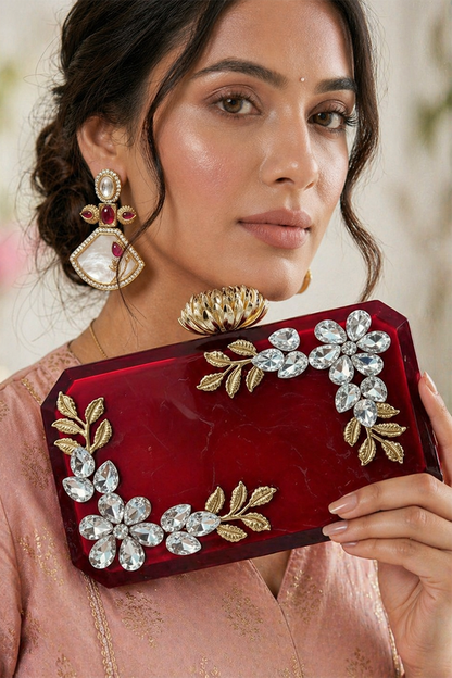 Red Aura Resin Clutch