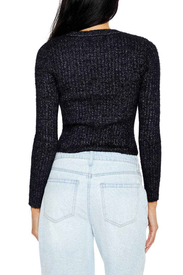 Ribbed Fuzzy Knit Sweater