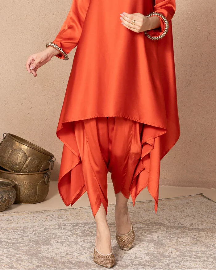 Rust Orange Zola Tulip Pants
