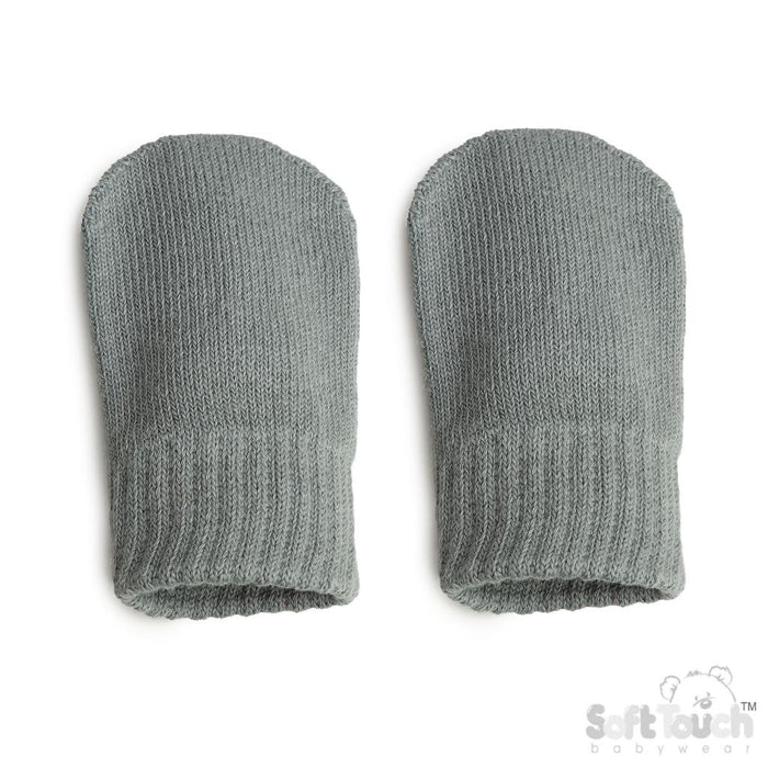 Sage Green Brushed Cotton Knit Mittens (NB-12) (PK12) BM704SG