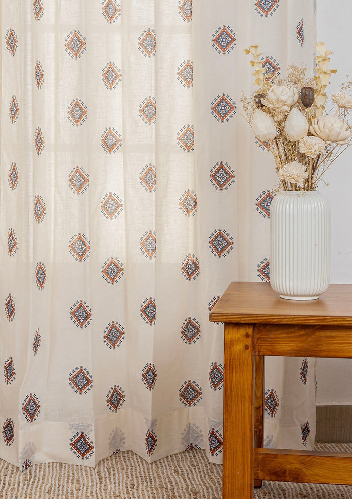 Sapphire Printed Sheer Fabric