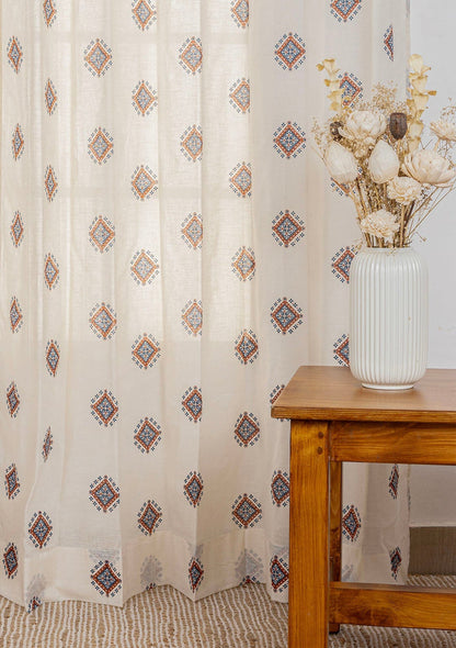 Sapphire Printed Sheer Fabric