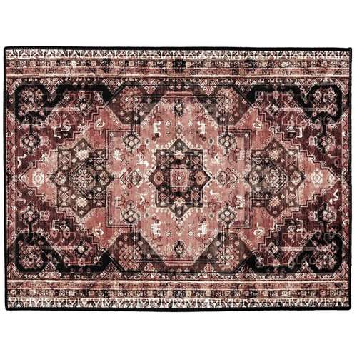 Serapi Persian Indoor/Outdoor Floor Mat Antique Black Rosewood