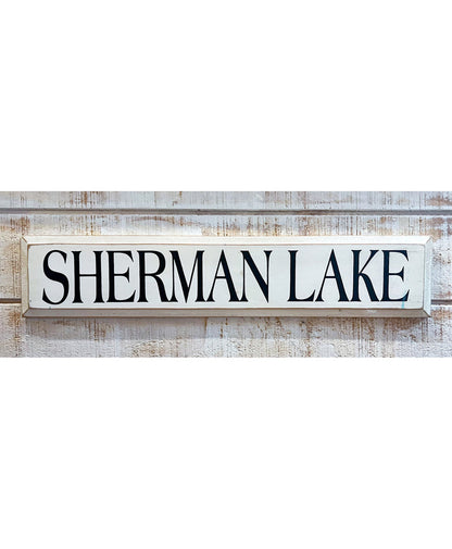 Sherman Lake Wooden Sign