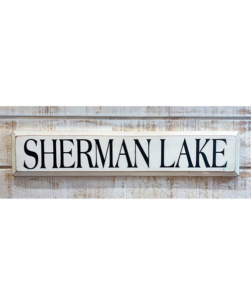 Sherman Lake Wooden Sign