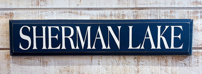 Sherman Lake Wooden Sign