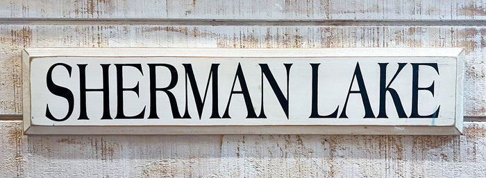 Sherman Lake Wooden Sign