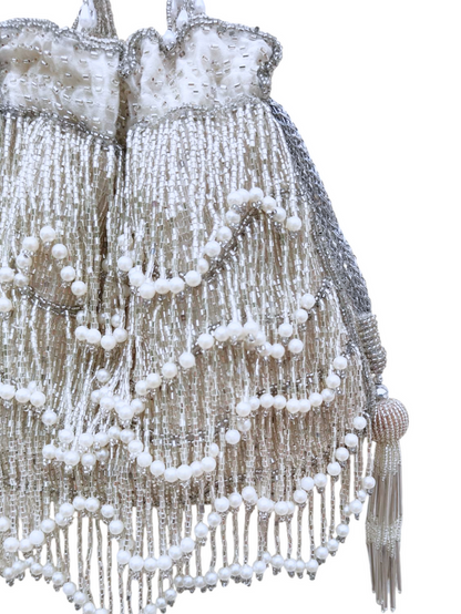 Silver Fringe Glam Potli
