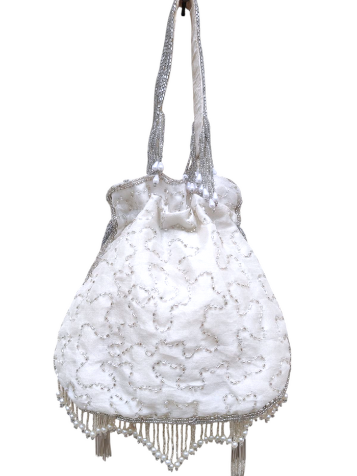 Silver Fringe Glam Potli