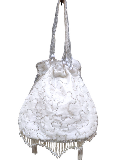 Silver Fringe Glam Potli