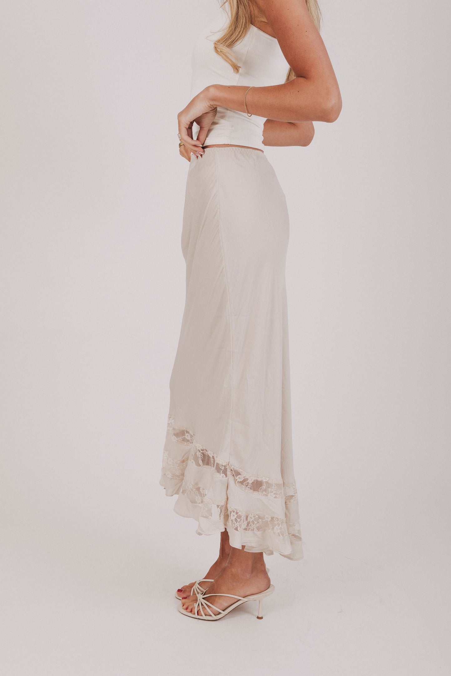 FREE PEOPLE - Long Lost Lover Maxi Slip Skirt