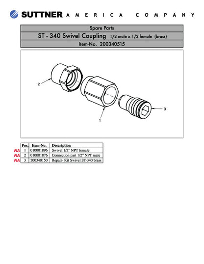 ST-340 LIVE SWIVEL 1/2 MPT X 1/2 FPT (6645)