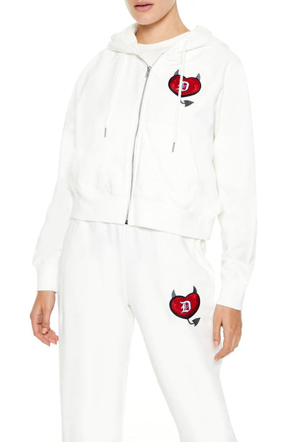 Stealin Hearts Patch Zip-Up Hoodie