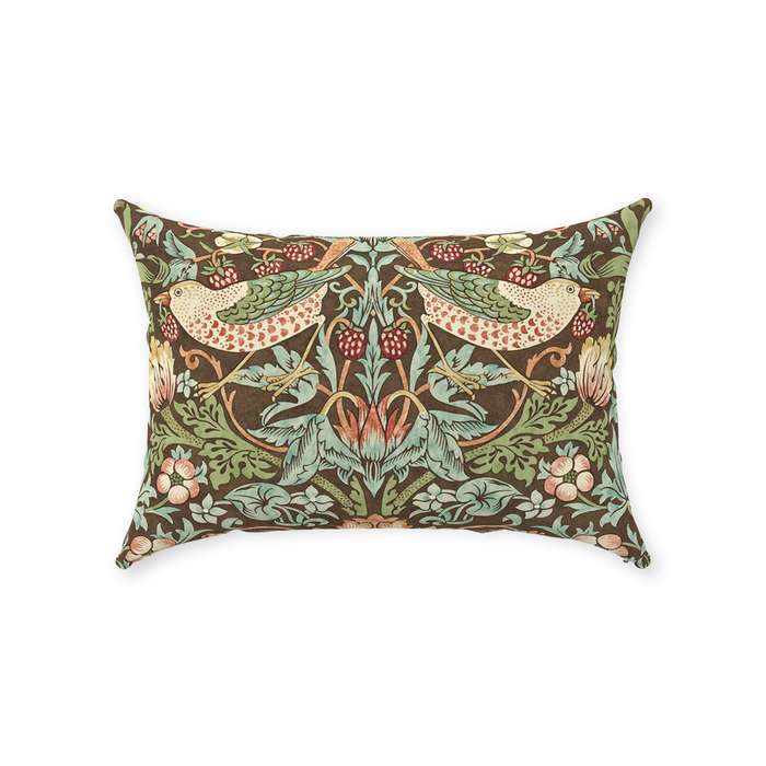 Strawberry Thief Cotton Throw Pillows William Morris Brown