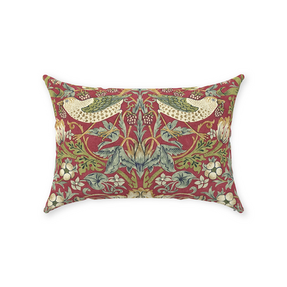 Strawberry Thief Cotton Throw Pillows William Morris Red
