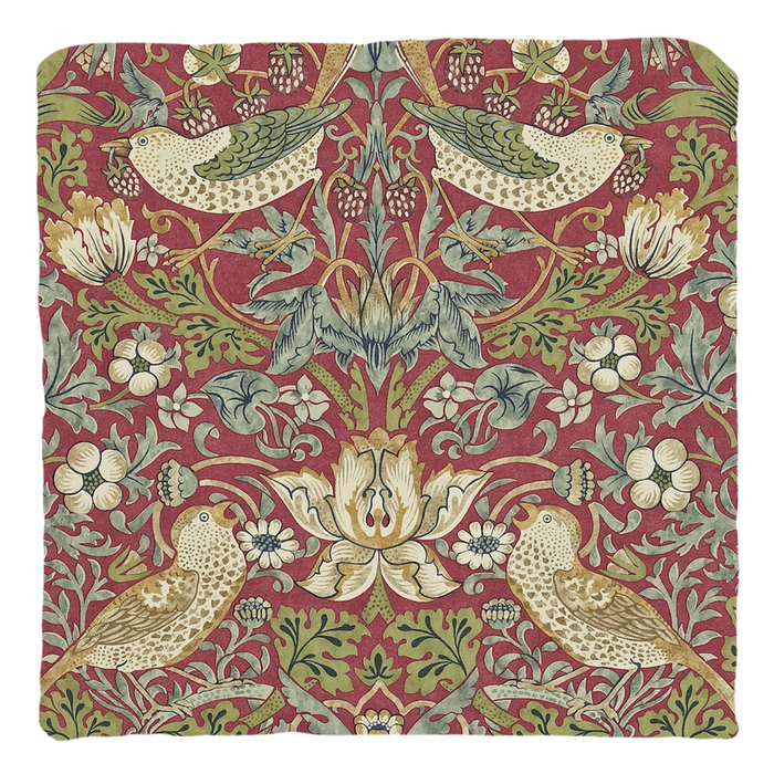 Strawberry Thief Cotton Throw Pillows William Morris Red